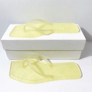 Veronica Beard Analee Tpu Flat Square Toe Sandals Flip Flop Clear Sz 9